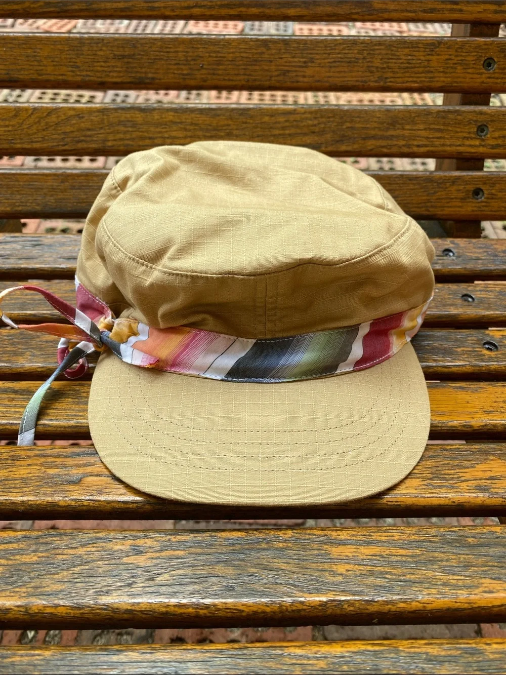 Ribbon & Bow 3 panel tan camp hat